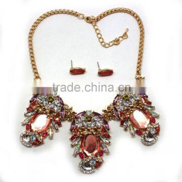 2015 trendy fashion jewelry, necklace and earring women fashion acrylic jewelry set yiwu jewelry