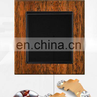 Type 86 UK/EU Standard 3 Gang 1/2 Way Wall Push Button Light Switch Thick Solid Wood Panel Socket and Switches Electrical 16A photo-5