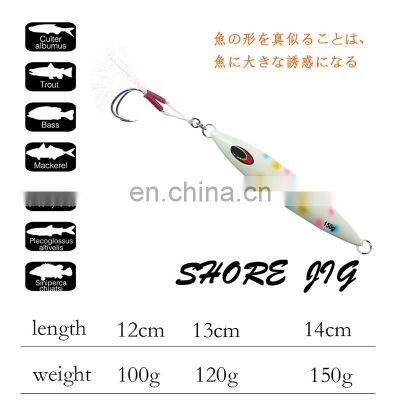 100g 120g 150g Slow Pitch Lead Metal Glow Shore Jigging Metal Lure Shore JIg photo-2