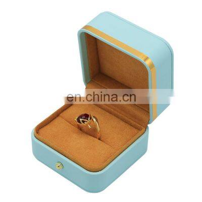 Luxury custom Ring jade pendant packing pu  leather jewelry wedding ring box