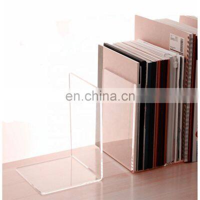 Стена для крепления книжного полки, письменный стол, книжные опоры. Пара прозрачных акриловых пластиковых книжных опор photo-3