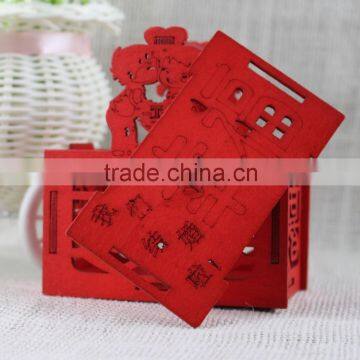New 2016 Romantic Wedding China Red Laser Wooden Decorative Candy Boxes