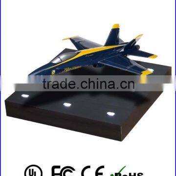 Anti gravity display for blue and yellow aircraft , customized airplane model for souvenir