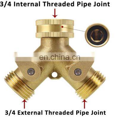 Factory Direct Supply Garden Hose Splitter 2 Way Brass Garden Hose Quick Connector Used for Garden Watering photo-3
