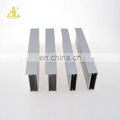 Anodized Glass Display Extruded Frame With Aluminium Kitchen Cabinet Handle Profiles photo-3