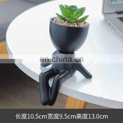 Amazon Hot Desktop Decorative Pots Succulent Plant Cute Human Design Flower Pots & Planters