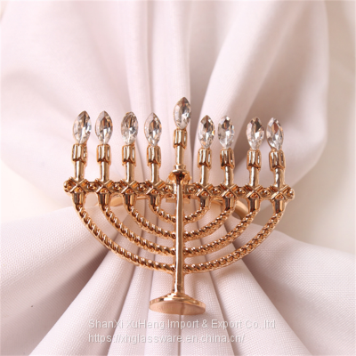 Factory Customized New Style Metal Candelabra Gold Napkin Ring