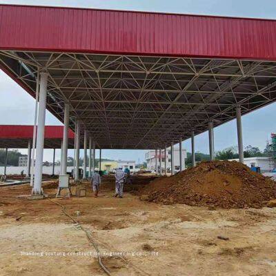 ShanDong Cost of Gas Station Canopy Steel Structure
