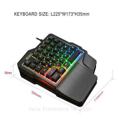 35 keys One-handed gaming keyboard Colored USB Multimedia Waterproof Backlit keyboard Portable Mini Gaming Controller