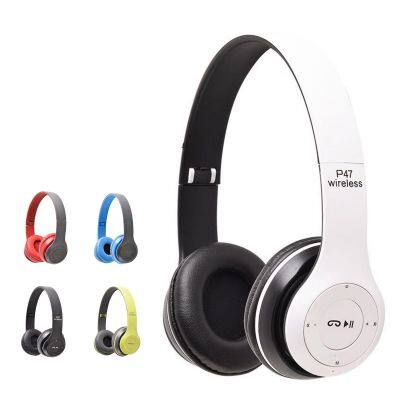 P47 Earphones Wireless Headphones Inalambicos For IOS Android Mobile Xiaomi Sumsamg Huawei Support SD Card Bluetooth Earphone