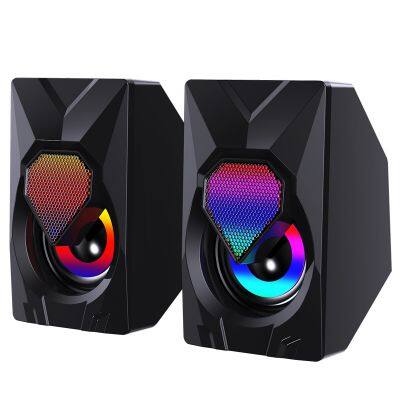 Hot selling FV-209 speaker wired illuminate portable smart bass stereo sound speaker for computer desktop notebook