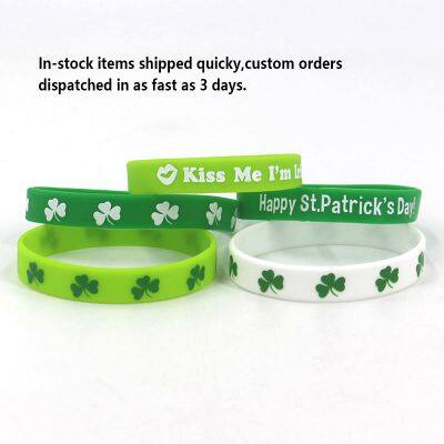 Ready Stock 48 Hours Delivery Factory Direct Sale Hot Selling Wholesale St. Patrick's Day Gift Silicone Bracelet photo-3