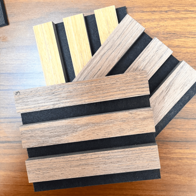 Decorative Flexible Wooden Real Walnut Acoupanel Modern Living Room Slat Wood Soundproof Acoustic Panels photo-4