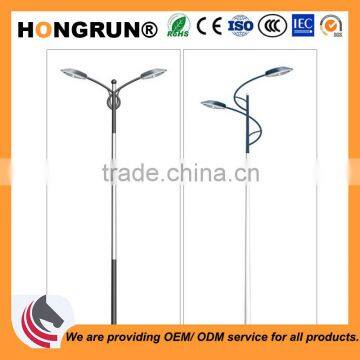 S-shaped Dual-arm street lamp pole with galvanization and powder coated for outdoor lighting