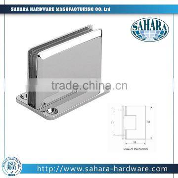 square 90 degree fixed shower door pivot hinge,connection with wall shower door hinge