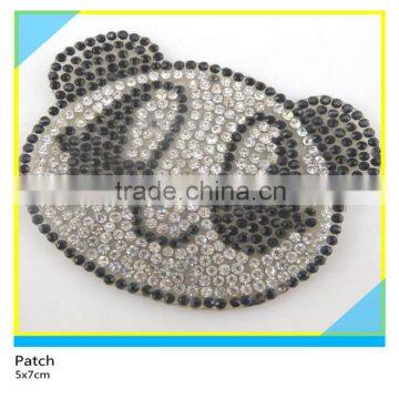 Hot Fix Glass Rhinestone Applique Hotfix Colorful Glass Stone Heart Shape Patch 5.5x7cm photo-6
