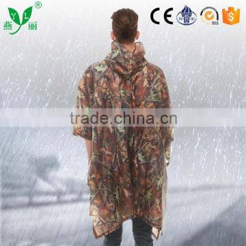 YANLI Custom Camouflage Waterproof Poncho Raincoat With Pvc Coated photo-2