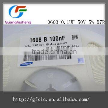 C0603C104J5RACTU Ceramic Capacitors 0.1UF 50V 5% X7R 0603