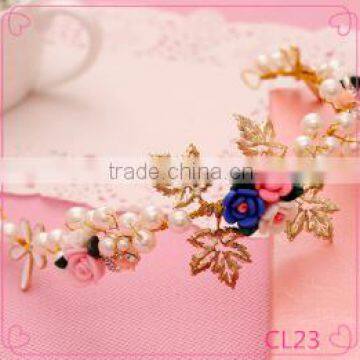 Hair accessories hair jewelry rhinestone wedding flowers gold plated jewelry wholesale crowns