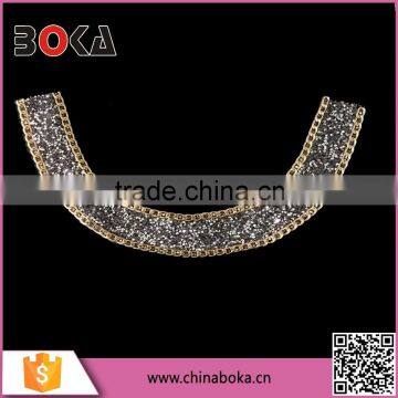 BOKA New Arrival luxury sequins neckline,embroidery collar with sequin applique