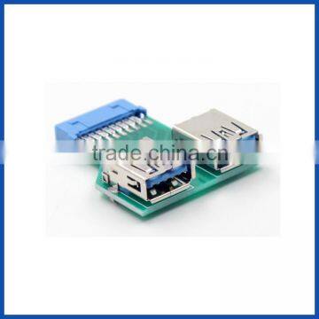 Motherboard 19/20 pin female header connector to 2 USB3.0 port Adapter USB 3.0 Hub