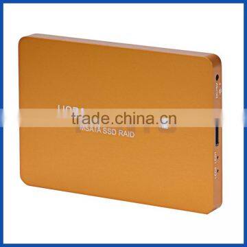 Aluminium SSD box USB3.1 Gen 2 10 Gbps type C to 3050 mm daul mSATA SSD Raid 0 Raid 1 enclosure                        
                                                Quality Choice