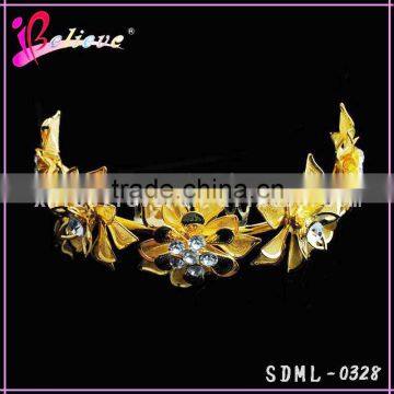 Bulk hair combs wholesale gold flower clear rhinestone hair combs for women