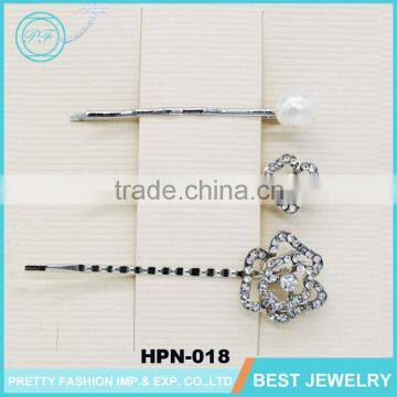 Wedding Accessories Silver Rose Flower Metal Hairpins