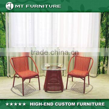 red bistro set rattan patio furniture