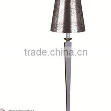 classic design hotel standing floor lamp with antique silver and bronze shade