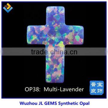 Beautiful High Quality Multi-Lavender Cross Opal Stone For Fashion Jewelry