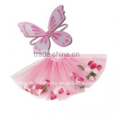 child fairy butterfly pettiskirt set, kids petals tutu set,wholsale boutique baby girls crinoline,girls bubble skirt