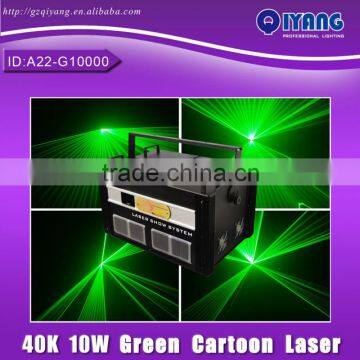 A22-G10000 ILDA 40K 532nm animation green laser 10000mW