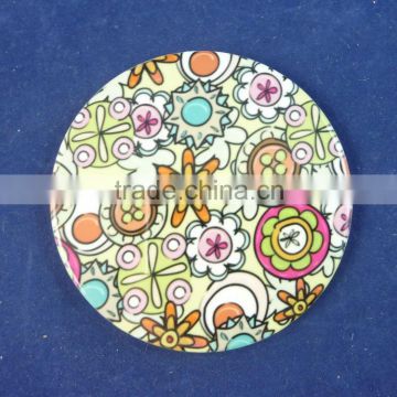 with customized design printed glazed ceramic coaster