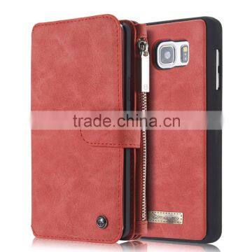 Caseme PU leather case with zipper wallet bag for Samsung NOTE5 multiple card slot stand flip case for NOTE5