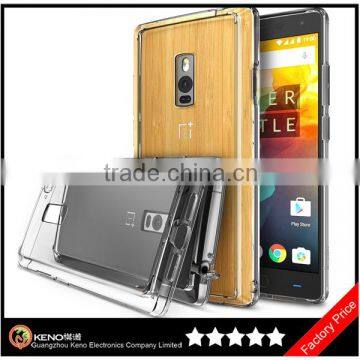 Keno All New Dust Free Cap Crystal Clear Shock Absorption TPU Bumper Drop Protective Hard Back Case for OnePlus Two