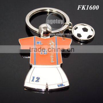 Holland Souvenir Soccer Ball Custom Metal Soccer Jersey Keychain photo-2