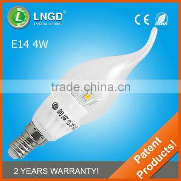 China manufacture e14 4w led candle light bulb