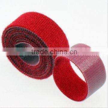 Injection hook brushed loop double side self adhesive hook and loop tape