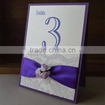 Purple and Lavender Lace Wedding Table Card photo-4