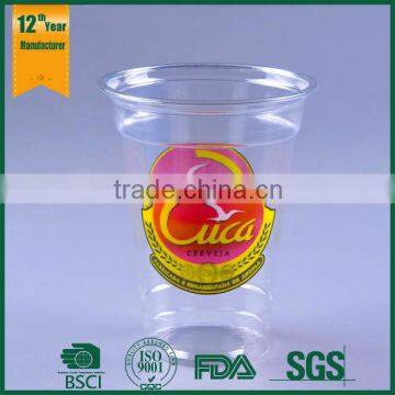 logo printed pet cups and lids,clear pet cup and lids,promotion cup