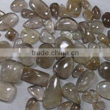 Natural rutilated quartz stone natural semi precious stones wholesale loose cabochon gemstones authentic gemstones