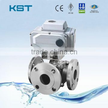 Flanged 3 Way Ball Valve With Electric Actuator