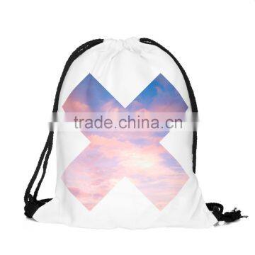 Brand New Hot Sale Custom 3D Print X Promotion Kids Drawstring Backpack Wholesale