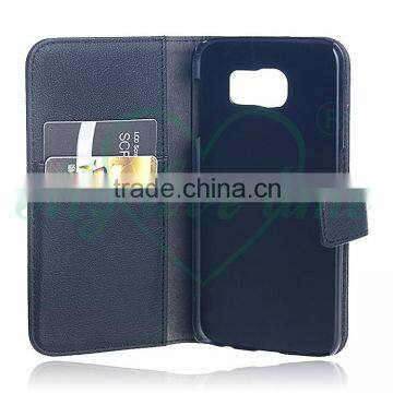 Guangzhou OEM Factory Leather Phone Folio Case for Samsung Galaxy S6