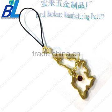 Popular metal hollow outed mobile phone charms