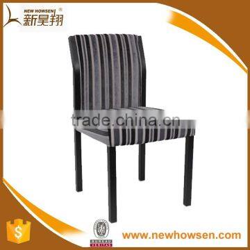 Stripe Metal Fabric Elegant Upholstered Restaurant Chairs