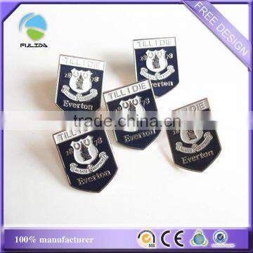 soft enamel everton shield shaped metal lapel pins