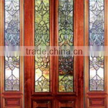 American Style Teak Wood Designer Entry Doors With Side Lite DJ-S9217MST-7