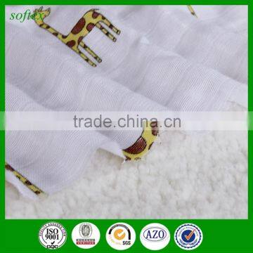 1.35M Cartoon Printed Double Baby Bath Towel Wholesale Bamboo Muslin Fabric photo-4